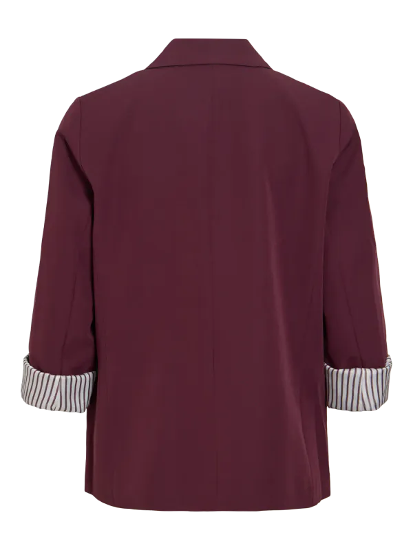 Vila Vibonnie Blazer Stripete Oppbrett Burgunder
