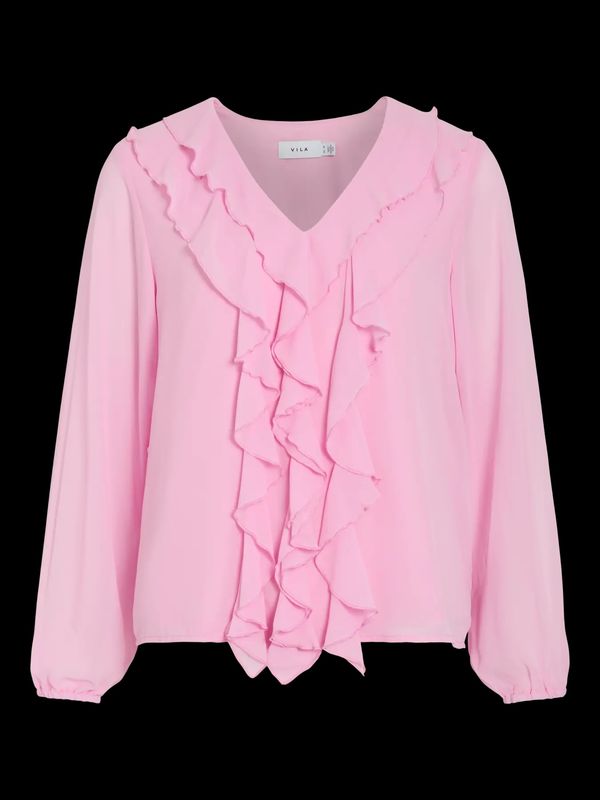 Vila Viviane Volang Bluse Rosa
