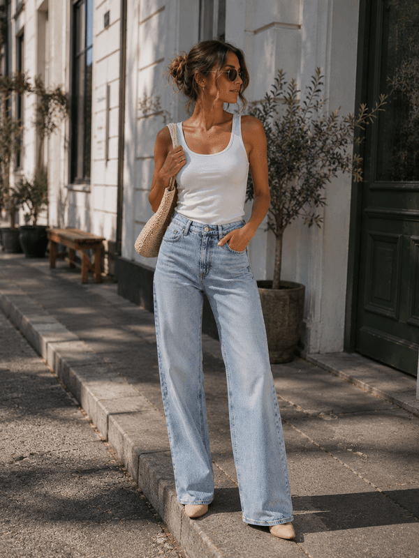 Vero Moda Vmtessa High Waist Wide Jeans 32 Light Blue