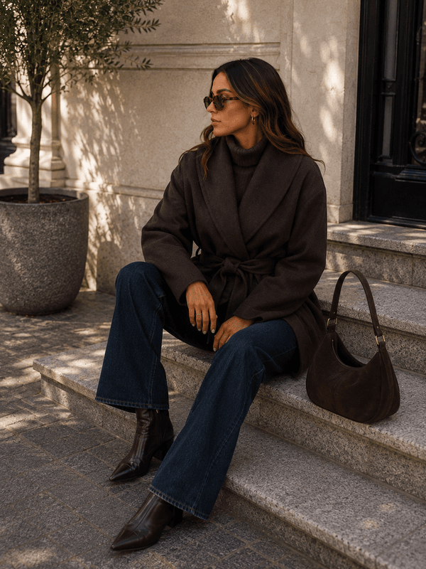 Only Onlaugusta Short Coat Brun
