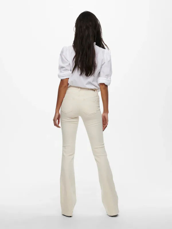 Only Blush Flared Jeans Ecru 30
