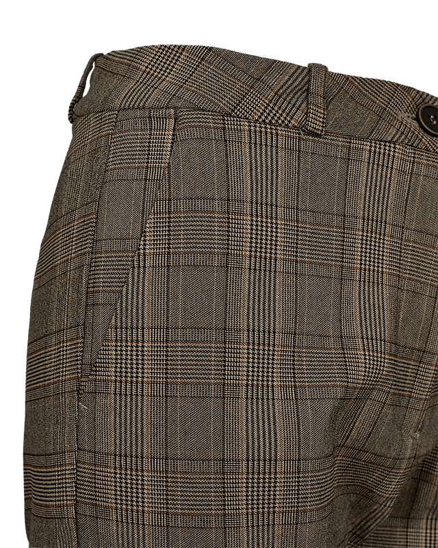 Fqsolvej Pants Check Pattern Black/Morel