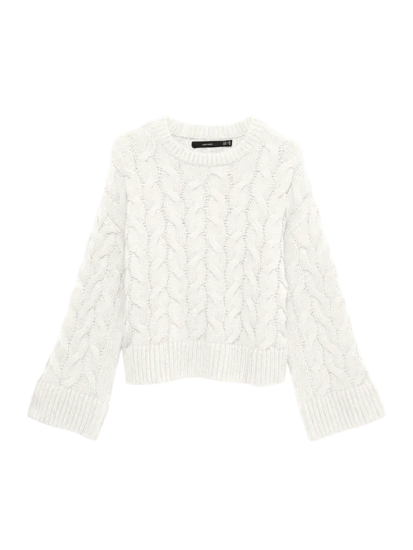 Vero Moda Vmsvea Strikkegenser Hvit Kabelstrikket Genser