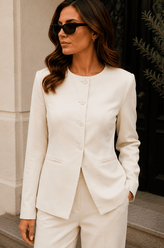 Vero Moda Vmbecca Innsvingt Blazer Offwhite