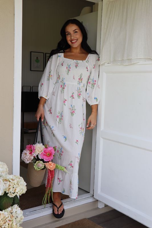 Vero Moda Vmdickte Blomstrete Maxikjole