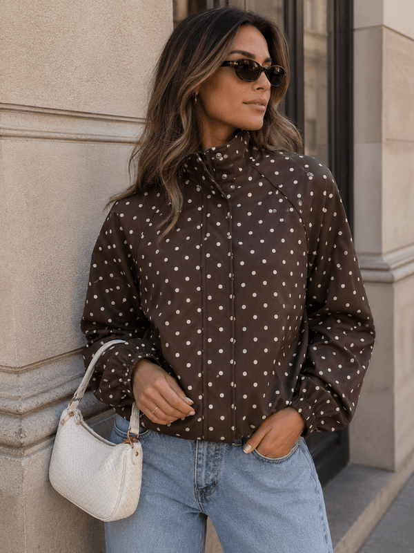 Vero Moda Vmkayla Bomberjakke Brun Prikkete Jakke