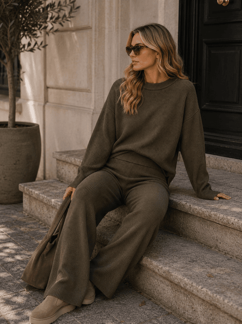 Hovedbilde Vero Moda Vmgold Lux Rib Genser Grønn