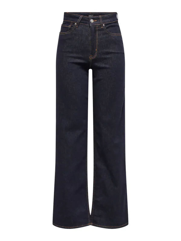 Only Onlmadison Blush Highwaist Wide Stay Blue Jeans Dk.Blue 32