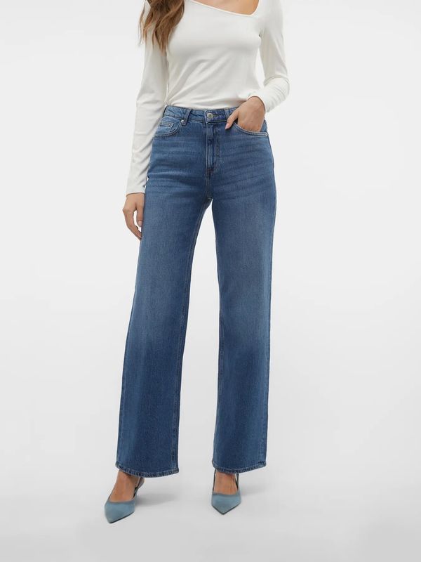 Vero Moda Vmtessa High Waist Wide Jeans 30 Medium Blue