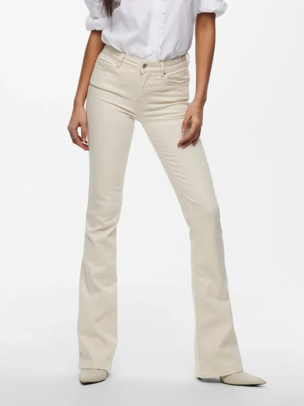 Only Blush Flared Jeans Ecru 32