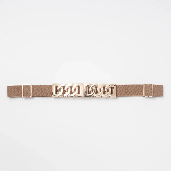 Hovedbilde Strikkbelte Beige Gull