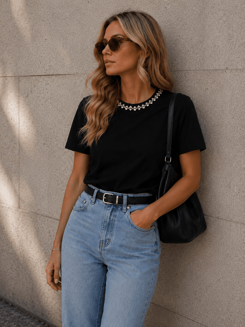 Hovedbilde Only Onljolly T-shirt Diamanter Svart ...