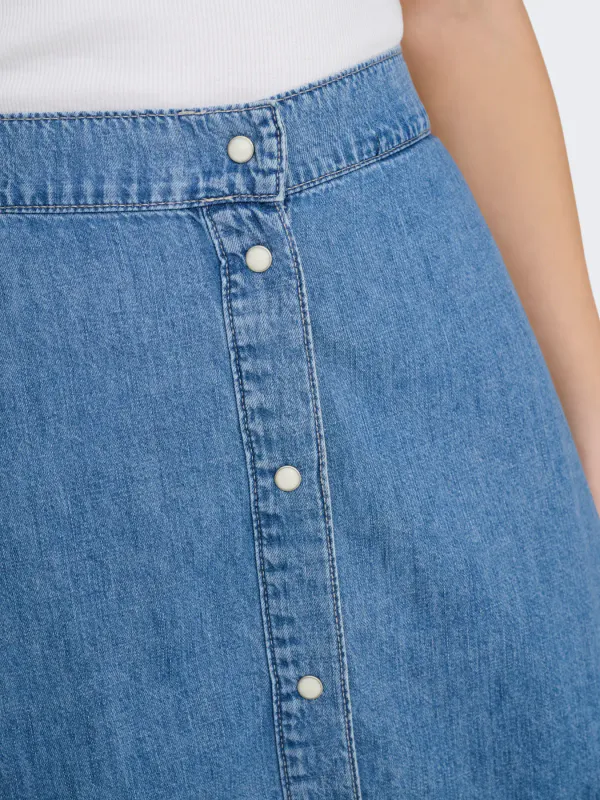 Only Onlnoemi Button Elastic Maxi Denim Skirt