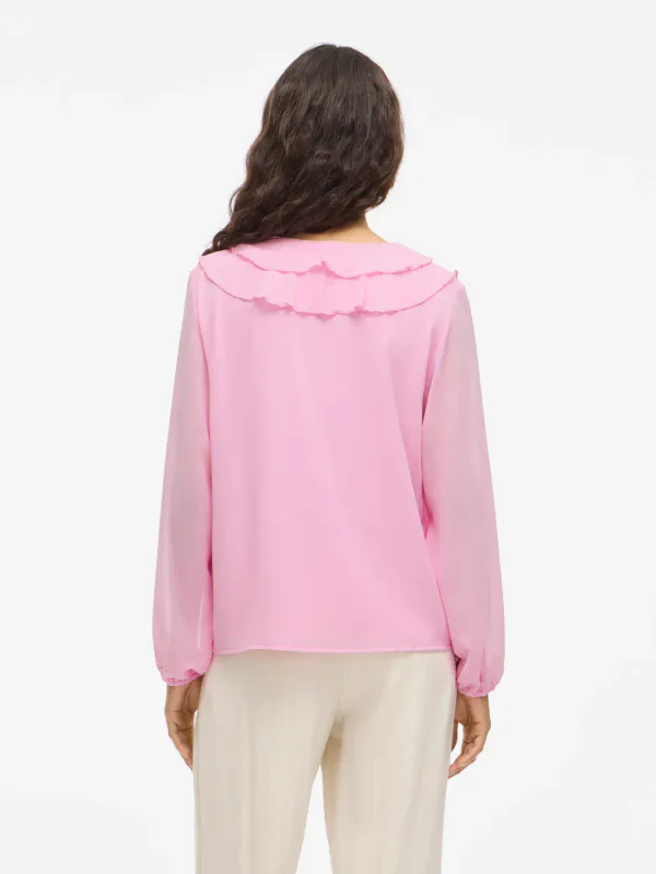 Vila Viviane Volang Bluse Rosa