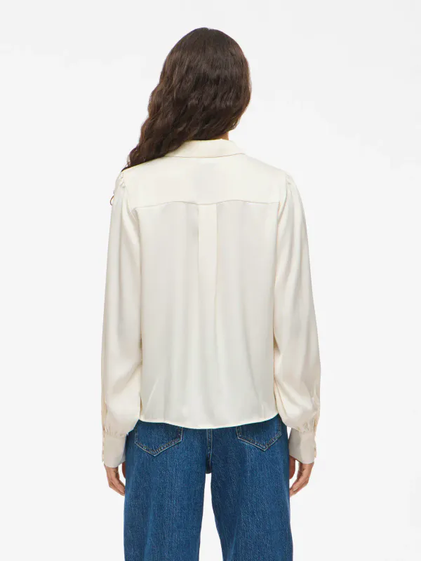 Vila Vienna Sateng Bluse Offwhite