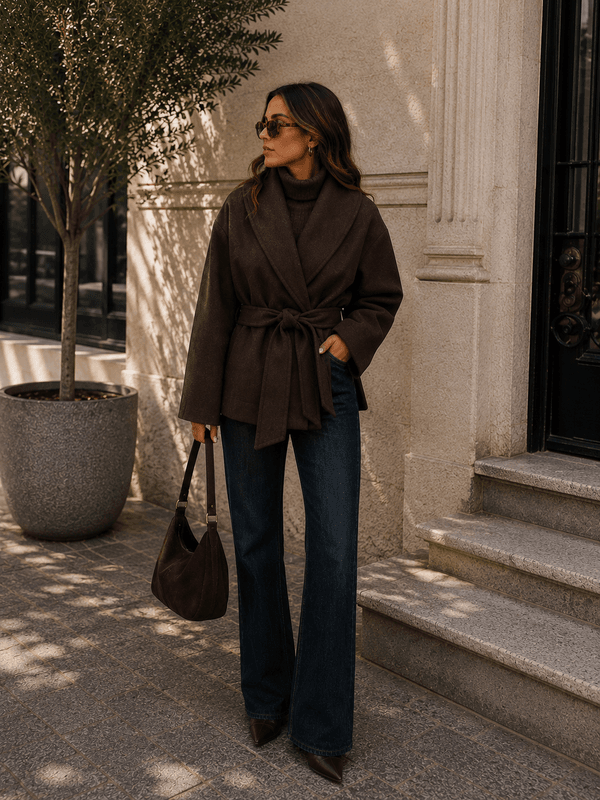 Only Onlaugusta Short Coat Brun