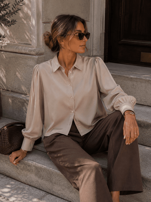 Hovedbilde Vila Vienna Sateng Bluse Beige