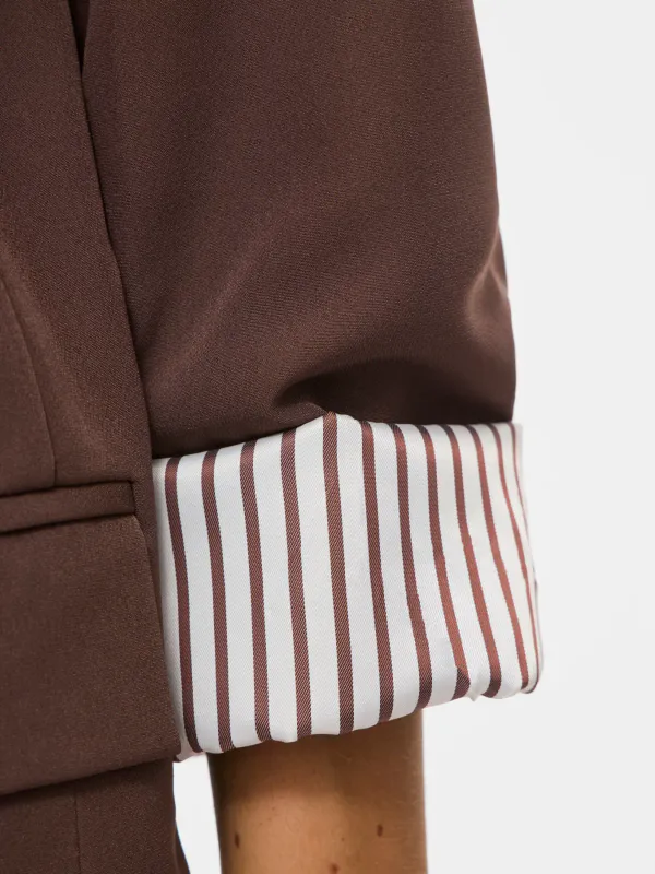 Vila Vibonnie Blazer Stripete Oppbrett Brun