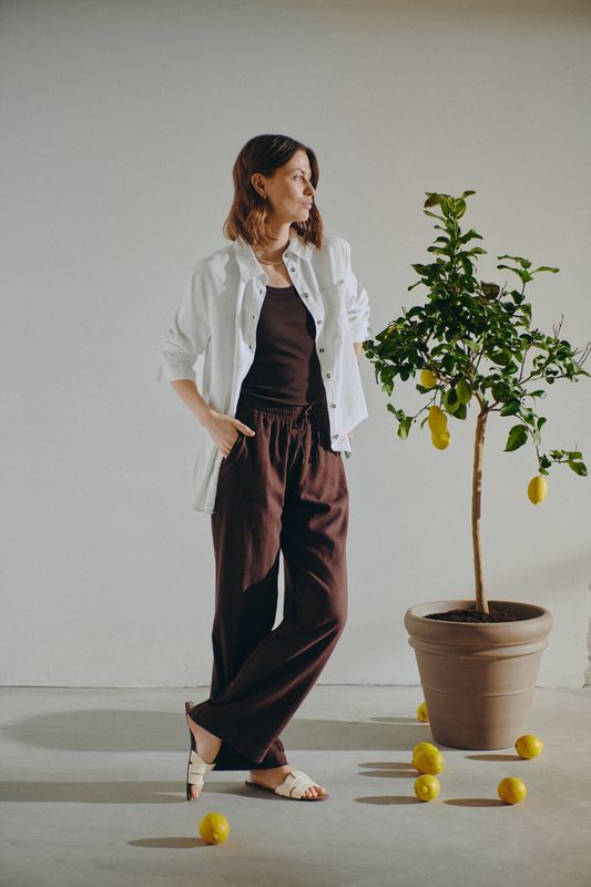 Freequent Fqlava Pants Full Lengde Brun