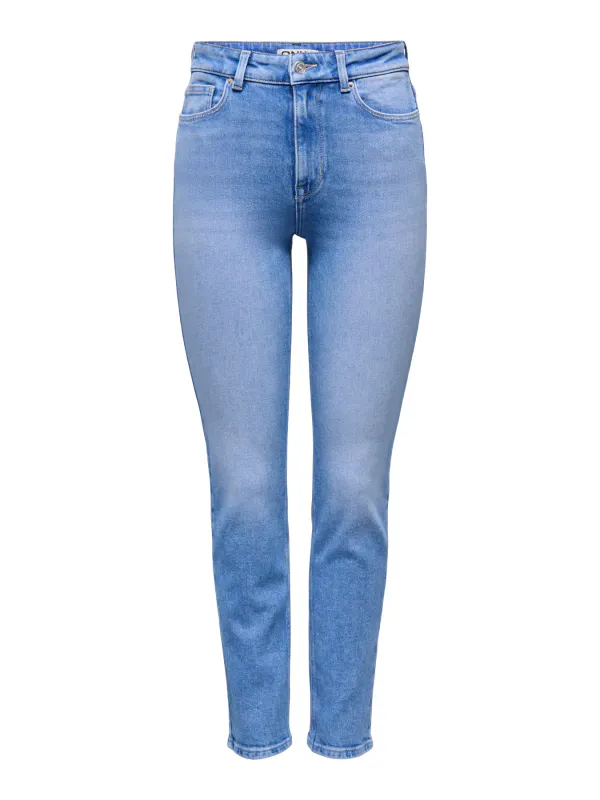 Only Onlemily High Waist Straight Jeans 32 Special Bright Blue Denim